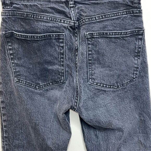 Reformation Liza High Waist Straight Leg Crop Jeans Faded Black Wash Sz 26 - Picture 5 of 10